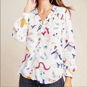 NWT Anthropologie Maeve Winter Wonderland Blouse